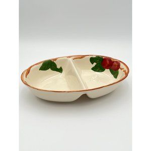 VTG Franciscan Apple Pattern China Ware Divided Oblong Vegetable Dish USA